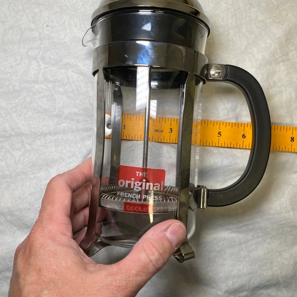 Bodum Original French Press Coffee Maker 8 Cup 34 oz Chrome Glass Stainless